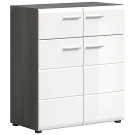 xonox.home Schuhschrank Salsa ca. 80x90x37 cm Weiß/Rauchsil.