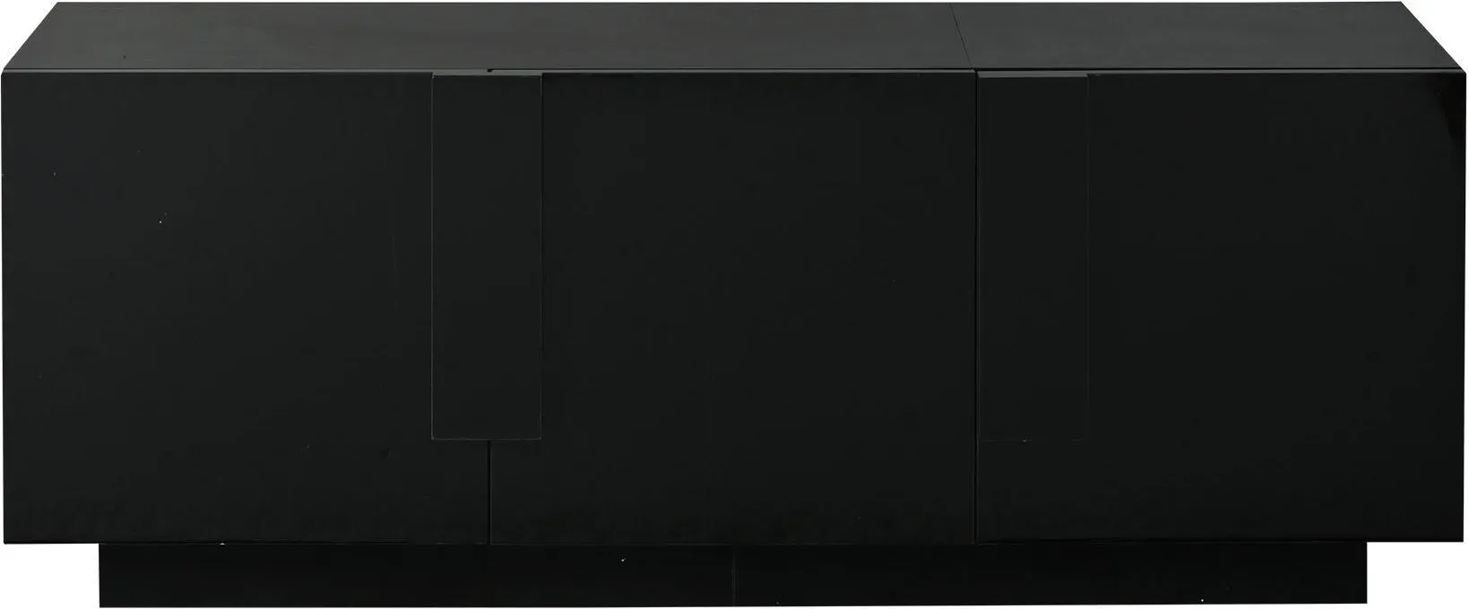 Wohnzimmer-Sideboard, breiter dreitüriger Aufbewahrungsschrank, modernes Minimaldesign, 35x160x60 cm, Schwarz