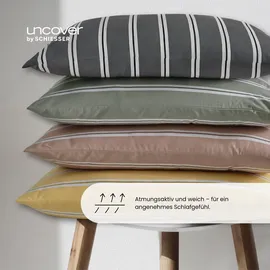SCHIESSER Colorado Gestreift Taupe 135 x 200 cm + 80 x 80 cm