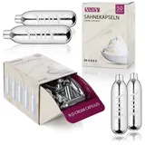 Vaily CO2-Kapsel Sahnekapseln, Zubehör für Sahnebereiter und Sahnesyphons, 50 St., Zum Zubereiten von Sahne, Espumas, Suppen und mehr