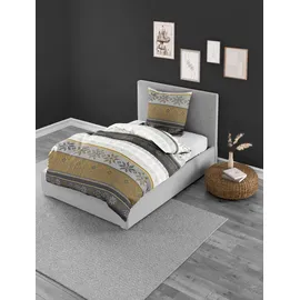 BIERBAUM 3751 Schneeflocken Gold 135 x 200 cm + 80 x 80 cm