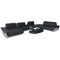 Sofa Dreams Wohnlandschaft, Schwarz, Weiß, Leder, Rechteckig, 456x89x329 cm, Wohnzimmer, Sofas & Couches, Wohnlandschaften, Wohnlandschaften in U-Form