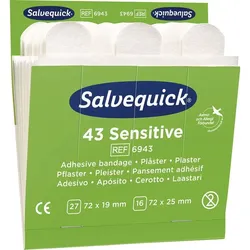 SALVEQUICK Wasserabweisende Pflaster Sensitive REF 6943 zu Spender - 258 Stück