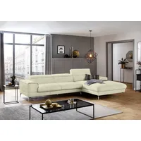 W.Schillig Ecksofa »piedroo«, Kopfteilverstellung, wahlweise mit Sitztiefenverstellung, Breite 343cm beige