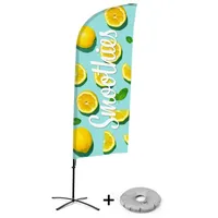 Showdown Displays Beachflag Alu Wind Komplett-Set Smoothies Zitrone Kreuzständer