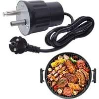 Grillspießmotor, Elektrischer Grillmotor, Camping-drehspieß-set Aus Aluminium, Grillbeladung, Picknickzubehör (eu-stecker) A