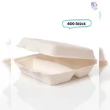 Blanc HYGIENIC Menüboxen klein 3-geteilt aus Bagasse 400 Stück, to go, take away, biologisch abbaubar, umweltfreundlich