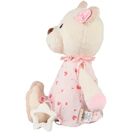 Sterntaler Spieluhr L Bär Betty, Kinder- und Babyspielzeug, kuschliger Flausch und bedrucktes Jersey, herausnehmbares Spielwerk, Sternengriff, Melodie: Brahm’s Wiegelied, 29×25×9,5 cm, cremeweiß