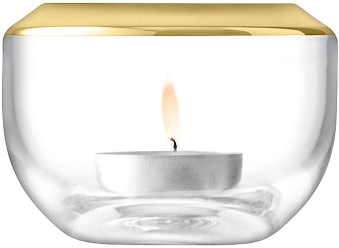 LSA International Teelichthalter Space, goldfarben 9,5x9,5x6,5cm Dekoration