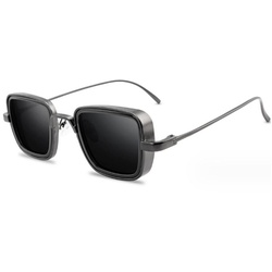 LAKKEC Sonnenbrille Vintage Sonnenbrille Outdoor UV-Schutzbrille mit Brillenetui für Männer und Frauen schwarz