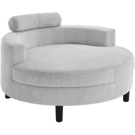 Atlantic Home Collection Loveseat "Ravi, B: 114 cm", grau (hellgrau), B:114cm T:154cm, 100% PES, ATLANTIC HOME COLLECTION, Sessel, XXL- Sessel, mit Stauraumhocker, Rückenstütze & 4 Zierkissen, Topseller