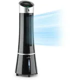 Klarstein Skyscraper Ice Smart 4-in-1 Luftkühler, Ventilator, Luftbefeuchter & Ionisation i 6 l Wassertank, Oszillation, 30 w, 210 m3/h, Timer i Klimagerät ohne Abluftschlauch, Mobiles Klimagerät, Schwarz