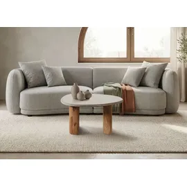 MASSIVMOEBEL24.DE Couchtisch Natur Weiß Sheesham 70 x 65 x 35 cm