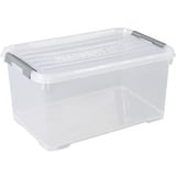 Curver Aufbewahrungsbox mit Deckel transparent/Silber, 50 Liter