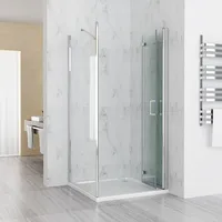 MIQU Duschkabine 120x90x197 cm Dusche Falttür 180o  Duschwand Seitenwand Nano Glas - Silber