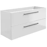 Camargue Espacio Waschtischunterschrank  (120 x 46 x 60 cm, Farbe Griff: Schwarz, 2 Siphonausschnitte, Mira)