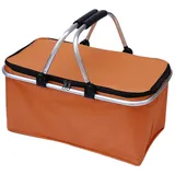 Großer isolierter Picknickkorb, Kühltasche, wiederverwendbar, faltbar, 30 l, für Camping, Sport, Strand, Reisen, Orange
