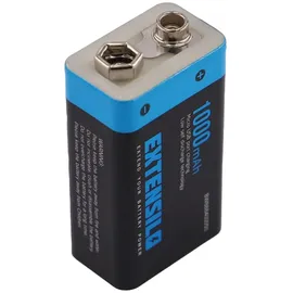 EXTENSILO 2x 9V-Akku Block für diverse Geräte (1000mAh, 9V, Li-Ion), ready-to-use, mit Micro USB Buchse