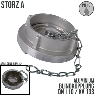 STORZ A DN110 KA133 Blindkupplung mit Kette Saug Bau Feuerwehr Schlauch PN 10 ba...