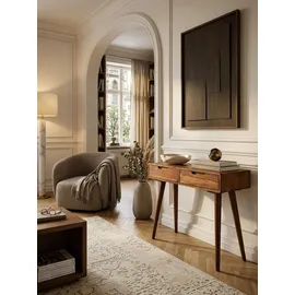 KADIMA DESIGN Rustikaler Konsolentisch 90x36x76 cm braun