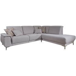 DIETSCH Ecksofa Fortuna Stoff Grau Platin 275 x 220 cm