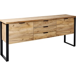 Sideboard JAHNKE „LOOP“ Sideboards Gr. B/H/T: 180 cm x 76,2 cm x 39,5 cm, 3, braun (kerneiche) Sideboards Breite ca. 180 cm