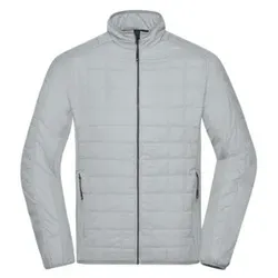 Herren Hybrid Jacke JN1116, silber, Größe L - silber - L