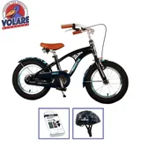 Kinderfahrrad Volare Miracle Cruiser - 14 Zoll - Matt Blau - Mit Fahrradhelm & Zubehör - Blau