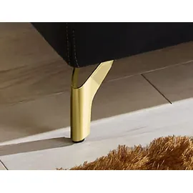 Jockenhöfer Gruppe Boxspringbett »Sancara, inklusive 7-Zonen-TTFK-Matratzen und 9 cm Kaltschaumtopper«, goldfarbige Designelemente, verschiedene Härtegrade wählbar schwarz