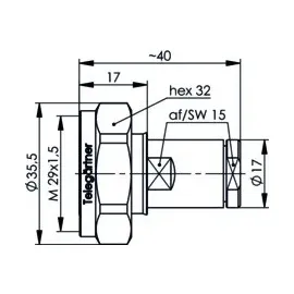 Telegärtner 100024390 100024390 7-16-DIN-Steckverbinder Stecker, gerade 50Ω 1St.