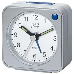 Quarzwecker FILIUS ZEITDESIGN, silber (silberfarben), Wecker, Reisewecker, Schlafzimmer, Snooze, Beleuchtung, schleichende Sekunde