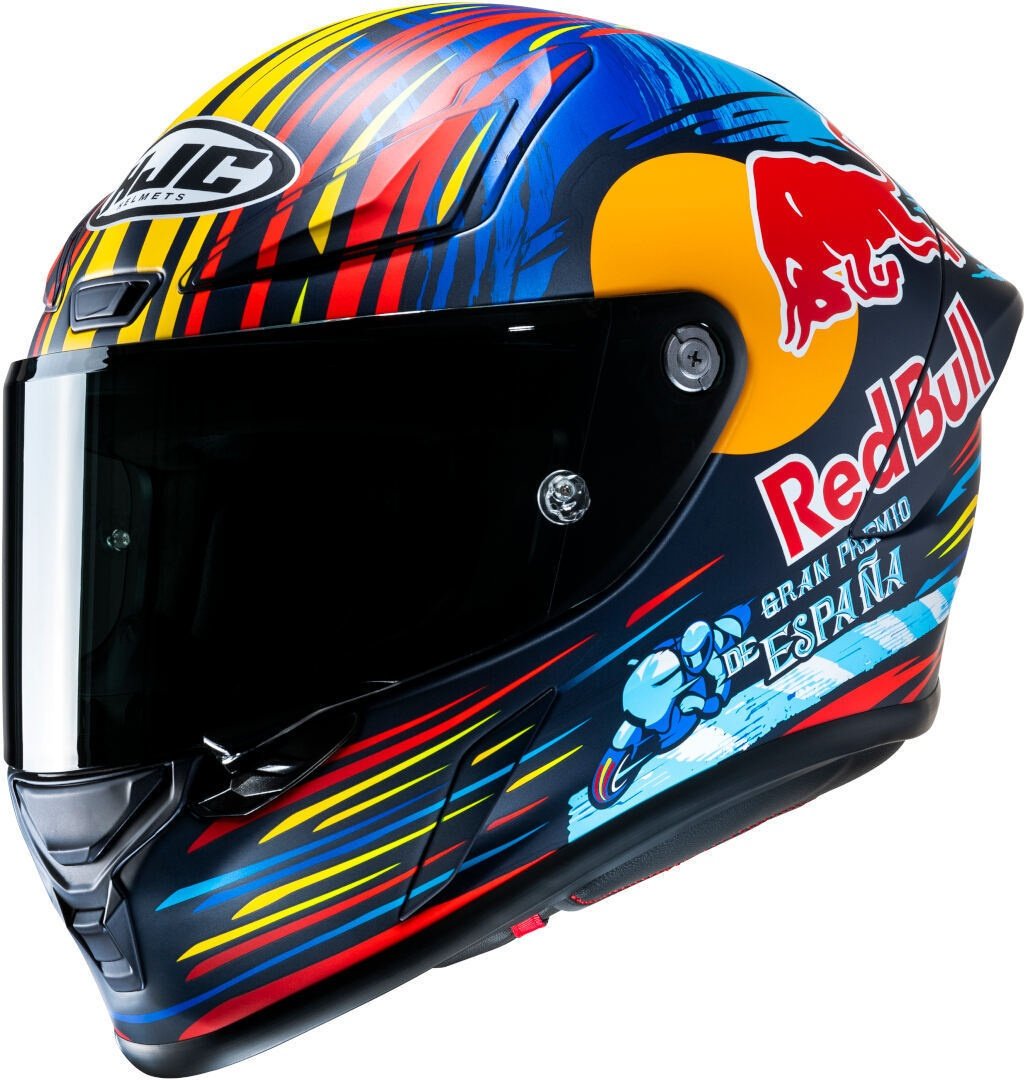 HJC RPHA 1 Red Bull Jerez GP Helm, rot-blau-gelb, Größe M für Männer