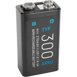 9V E-Block Akku wiederaufladbar Typ 300