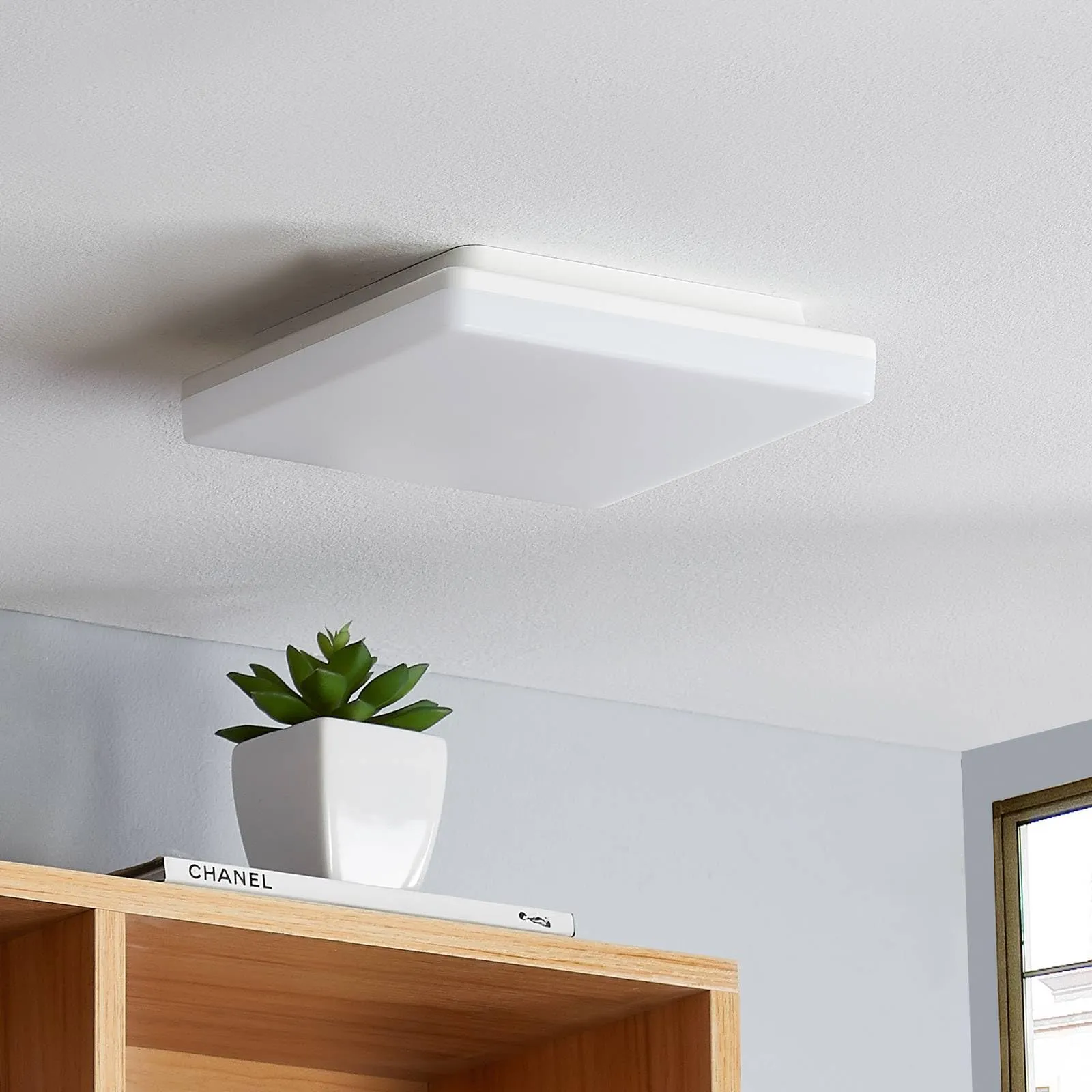 PRIOS LED Deckenlampe mit Sensor 'Artin' Bewegungsmelder (Modern) in Weiß u.a. für Badezimmer (1 flammig,) - Deckenleuchte, Lampe, Badezimmerleuchte