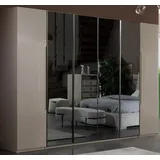 JVmoebel Beiger Spiegeltürenschrank Designer Schlafzimmer Schränke Holzmöbel
