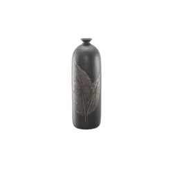 Deko Vase , schwarz , Polyresin (Kunstharz) , Maße (cm): H: 46  Ø: 15