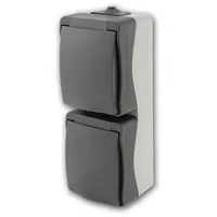 ChiliTec Doppelsteckdose 2-fach Grau