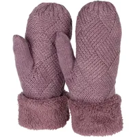 Stylebreaker Fäustlinge Strickhandschuhe Rauten Muster Mauve Einheitsgröße