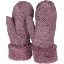 Stylebreaker Fäustlinge Strickhandschuhe Rauten Muster Mauve Einheitsgröße