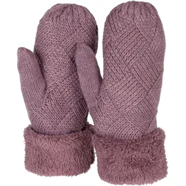 Stylebreaker Fäustlinge Strickhandschuhe Rauten Muster Mauve Einheitsgröße