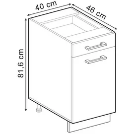 Vicco Unterschrank R-Line 40 x 46 x 81,5 cm Weiß