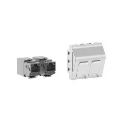 GGK 6642 GGK Datenanschlussdose DA-2-180-9006, 45x45mm, 2 Port, Cat6A, 180 Grad, alu M45-1-Datendose M451Datendose