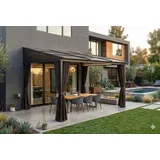 Jet-Line Gartenpavillon 3 x 3,6 m Anthrazit/Braun