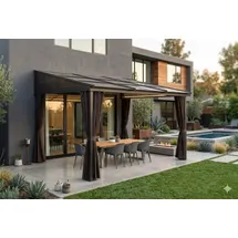 Jet-Line Gartenpavillon 3 x 3,6 m Anthrazit/Braun