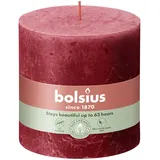 Bolsius Rustik Stumpenkerze 10 x 10 cm zartes rot