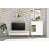 INOSIGN Wohnwand »Torge, Anbauwand, Schrankwand, Mediawand, Wohnzimmer-Set« Set, 3 Stk. tlg., weiß