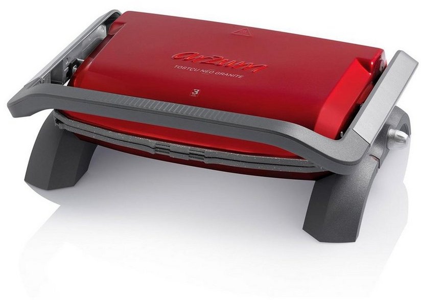 Arzum Sandwichmaker Tostçu Delux Grill 1800W, Kontaktgrill Sandwichmaker, 1800,00 W rot