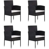vidaXL Gartenstuhl 55,6 x 67,9 x 52 cm cremeweiß schwarz 4 St.