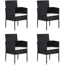 vidaXL Gartenstuhl 55,6 x 67,9 x 52 cm cremeweiß schwarz 4 St.