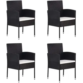 vidaXL Gartenstuhl 55,6 x 67,9 x 52 cm cremeweiß schwarz 4 St.